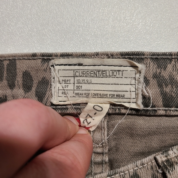 Current Elliott Stiletto Womens Size 27 Leopard Pants Grey Ankle Cropped - Picture 4 of 9